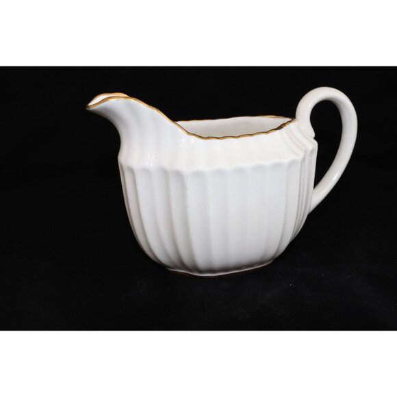 Vintage Spode Midas Bone China England 2 1/4" Creamer Y8157 Gold Rib - Picture 1 of 2